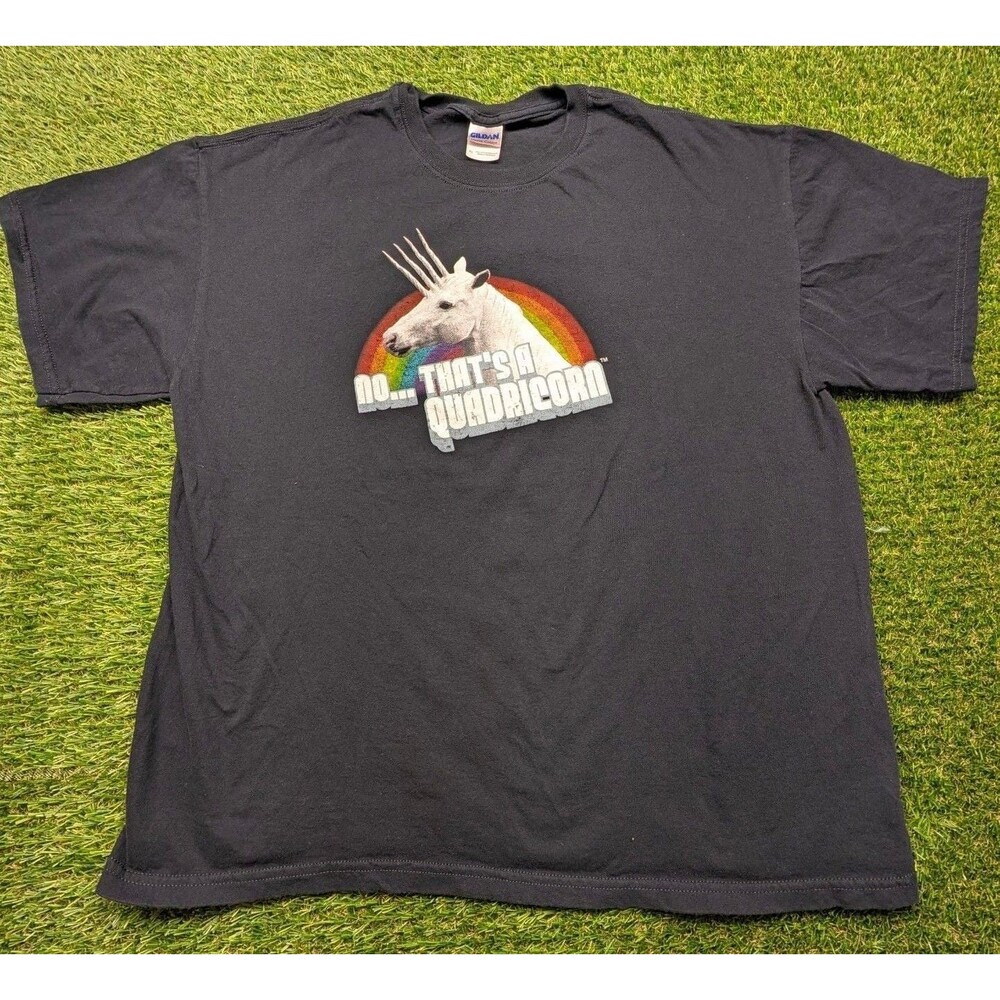 Gildan Unicorn Quadricorn Graphic T-Shirt XL Black Cactus Pete's